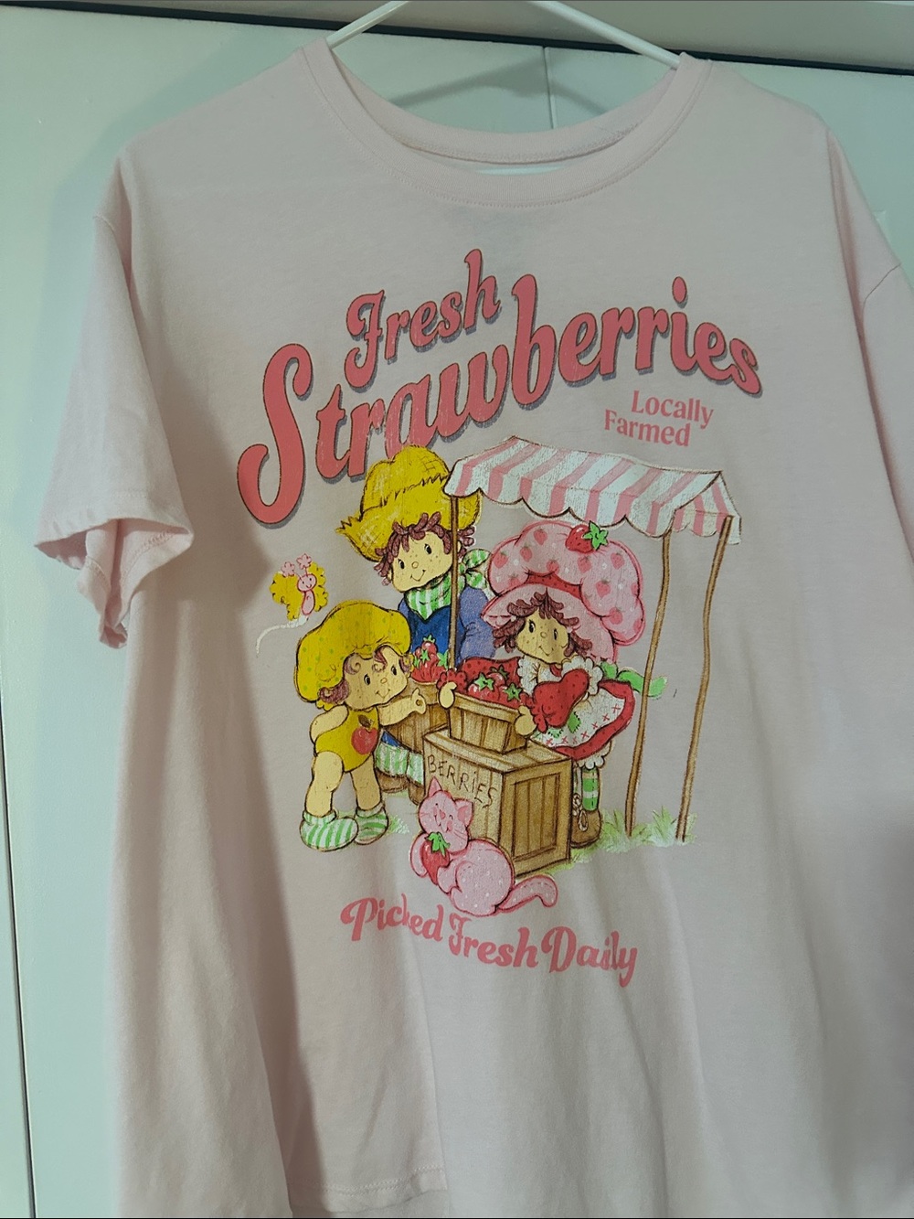 Fresh Strawberries Pink Ladied Graphic Tee